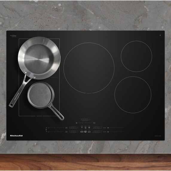 Kitchenaid® 30" Temp Cook™ Induction Cooktop with 5 Cooking Zones KCIT730SBL