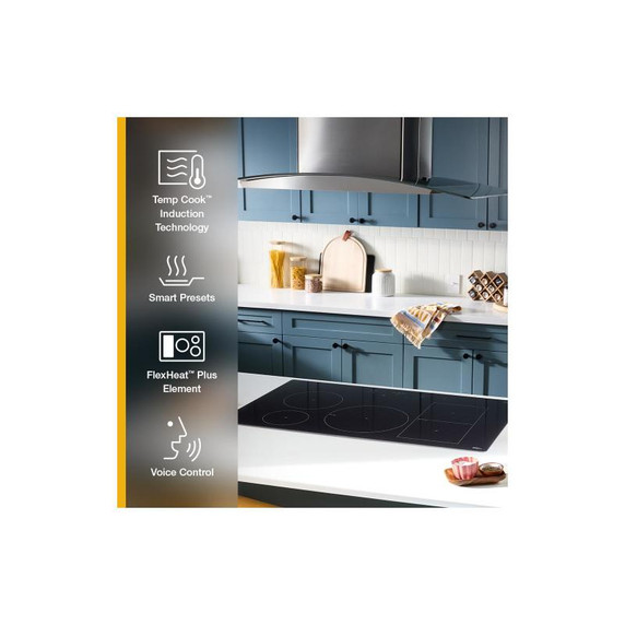 Whirlpool® 36" Intelligent Induction Cooktop with Temp Cook™ Technology and WipeClean™ Coating WCIT7536SB Whirlpool® 36" Intelligent Induction Cooktop with Temp Cook™ Technology and WipeClean™ Coating WCIT7536SB