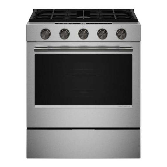 Kitchenaid® 5.0 Cu. Ft. Smart Slide-in Gas Range with Convection Cooking Modes and 2-in-1 Burner KSGS530SPS