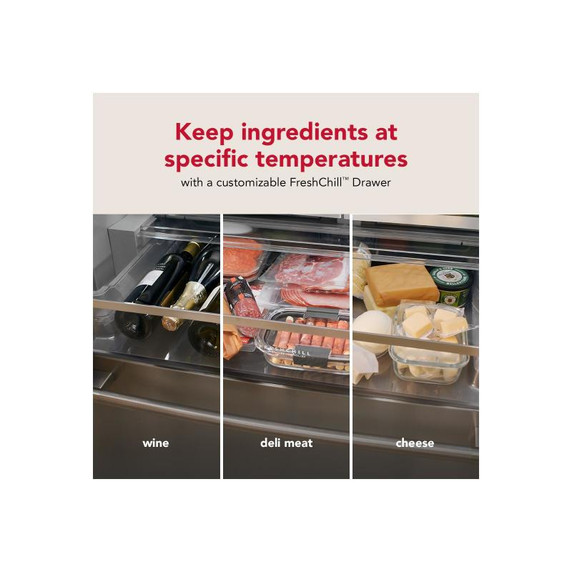 Kitchenaid® 24 cu. ft. 36-Inch Width Counter-Depth French Door Refrigerator with Interior Dispense KRFC236SPS