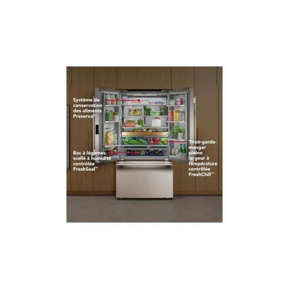 Kitchenaid® 24 cu. ft. 36-Inch Width Counter-Depth French Door Refrigerator with Interior Dispense KRFC236SBE