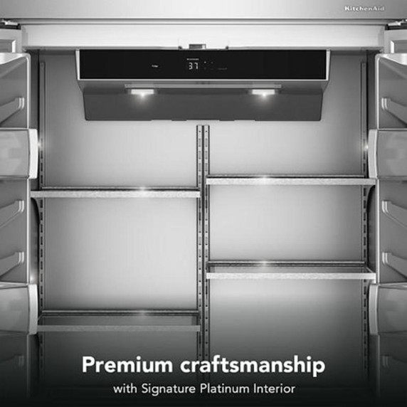 Kitchenaid® 20.8 Cu. Ft. 36" Built-In French Door Bottom Mount Refrigerator with Platinum Interior KBFN536SJP
