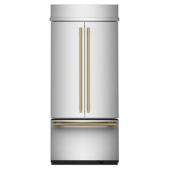Kitchenaid® 20.8 Cu. Ft. 36" Built-In French Door Bottom Mount Refrigerator with Platinum Interior KBFN536SPS