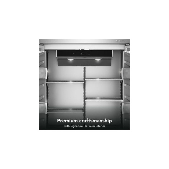 Kitchenaid® 20.8 Cu. Ft. 36" Built-In French Door Bottom Mount Refrigerator with Platinum Interior KBFN536SPS