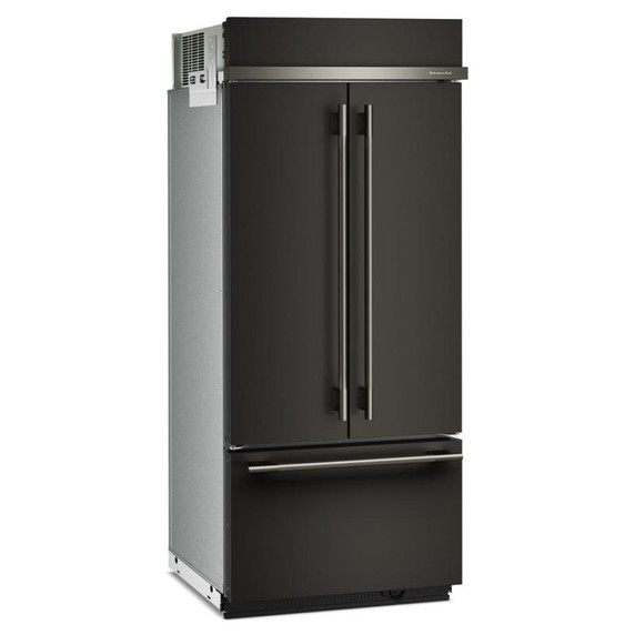 Kitchenaid® 20.8 Cu. Ft. 36" Built-In French Door Bottom Mount Refrigerator with Platinum Interior KBFN536SBE