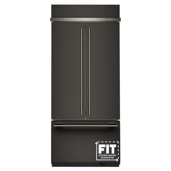 Kitchenaid® 20.8 Cu. Ft. 36" Built-In French Door Bottom Mount Refrigerator with Platinum Interior KBFN536SBE