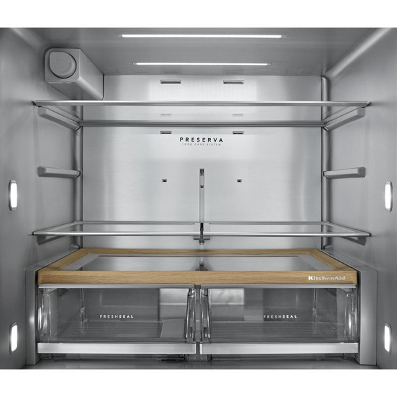 Kitchenaid® 29 cu. ft. French Door Refrigerator with Exterior Water and Ice and FreshChill™ Full-Width Refrigerated Drawer KRMF436SPS