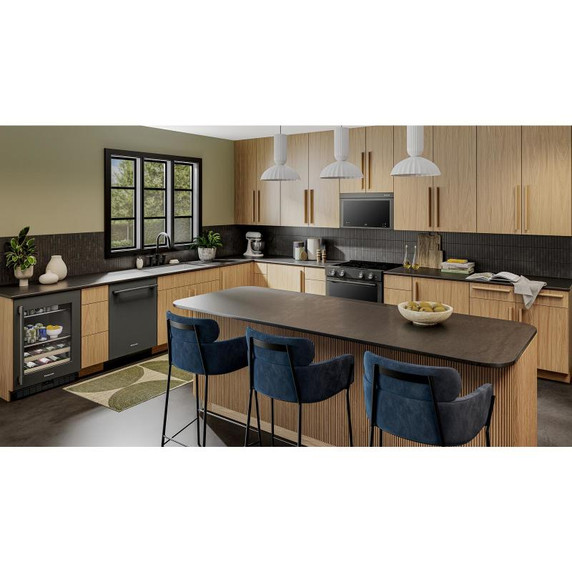 Kitchenaid® 24" Beverage Center with Glass Door and Wood-Front Racks KUBR524SBE