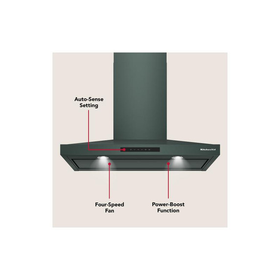 KitchenAid® 36-inch Wall-Mount, 4-Speed Canopy Hood KVWC736SJP