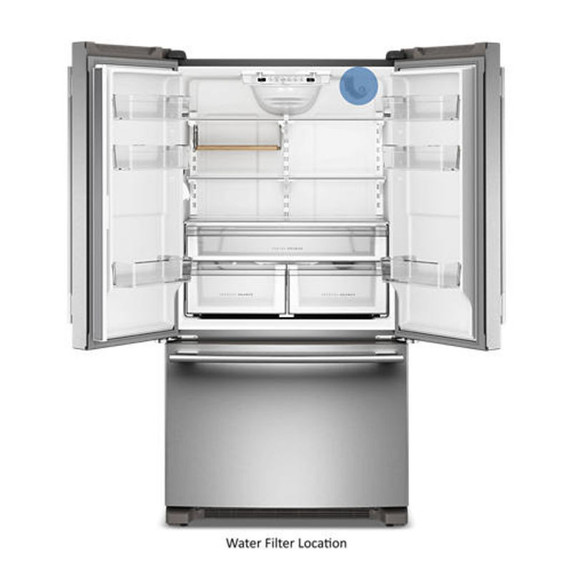 Kitchenaid® 20 Cu. Ft. 36-Inch Counter-Depth French Door Refrigerator with Internal Water Dispenser KRFC136SPS