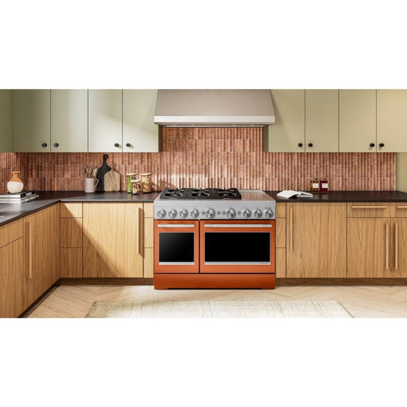 Kitchenaid® 48-Inch 6 Burner Commercial-Style Dual Fuel Range with Griddle KFDD948SSC
