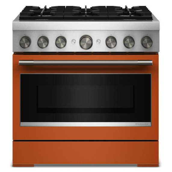 Kitchenaid® 36-Inch 6 Burner Commercial-Style Dual Fuel Range with No Preheat Air Fry Mode KFDS936SSC
