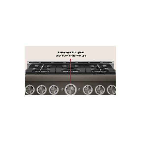 KitchenAid® 36-Inch 6 Burner Commercial-Style Gas Range with No Preheat Air Fry Mode KFGS936SBE