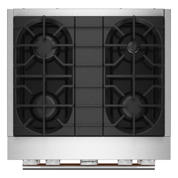 Kitchenaid® 30-Inch 4 Burner Commercial-Style Dual Fuel Range with No Preheat Air Fry Mode KFDS930SAG