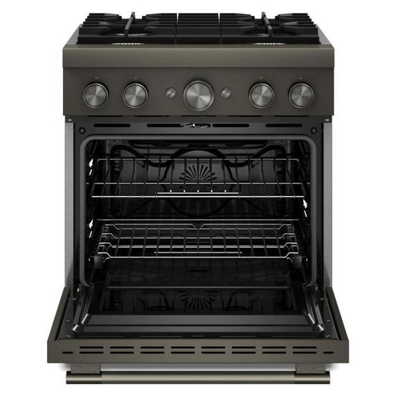KitchenAid® 30-Inch 4 Burner Commercial-Style Dual Fuel Range with No Preheat Air Fry Mode KFDS930SBE