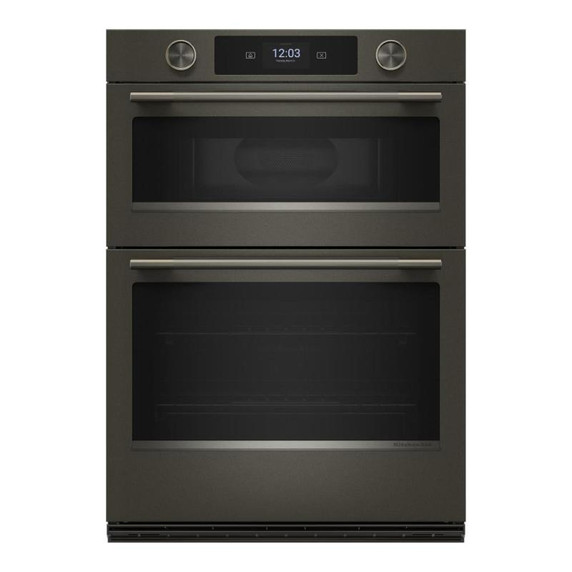 Kitchenaid® 30-inch Smart Electric Combo Wall Oven with Intelligent Cooking Camera - Black Ore KOEC930SBE