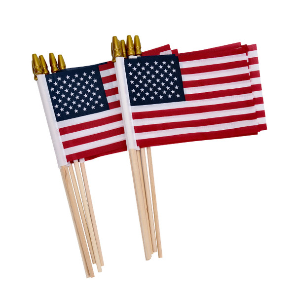 12 Pack Small American Flags on Stick Small US Flags/Mini American Flags for Outside 4x6 Inch American Hand Held Stick Flags with Kid-Safe Spear Top, Patriotic Veterans Day Decorations, 4th of July Decorations 12 Pack Small American Flags on Stick Small US Flags/Mini American Flags for Outside 4x6 Inch American Hand Held Stick Flags with Kid-Safe Spear Top, Patriotic Veterans Day Decorations, 4th of July Decorations