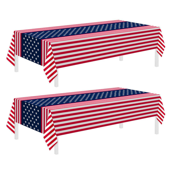 Childom 4th of July Decorations,2 Pack Patriotic Tablecloth,Patriotic Decorations 54" x 108" Disposable American Flag Tablecloth,Plastic Table Cloth for Fourth of July Camping Memorial Party Supplies Childom 4th of July Decorations,2 Pack Patriotic Tablecloth,Patriotic Decorations 54" x 108" Disposable American Flag Tablecloth,Plastic Table Cloth for Fourth of July Camping Memorial Party Supplies