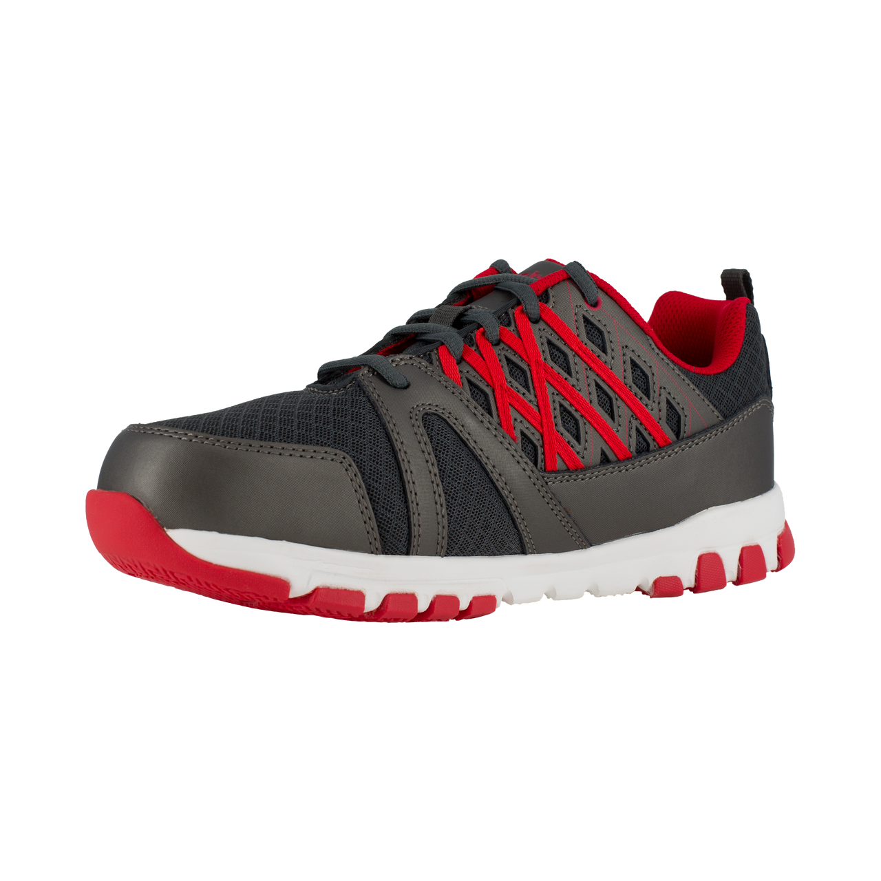 Reebok Sublite Work - RB4005 - Men's Athletic Work Shoes - Grey & Red