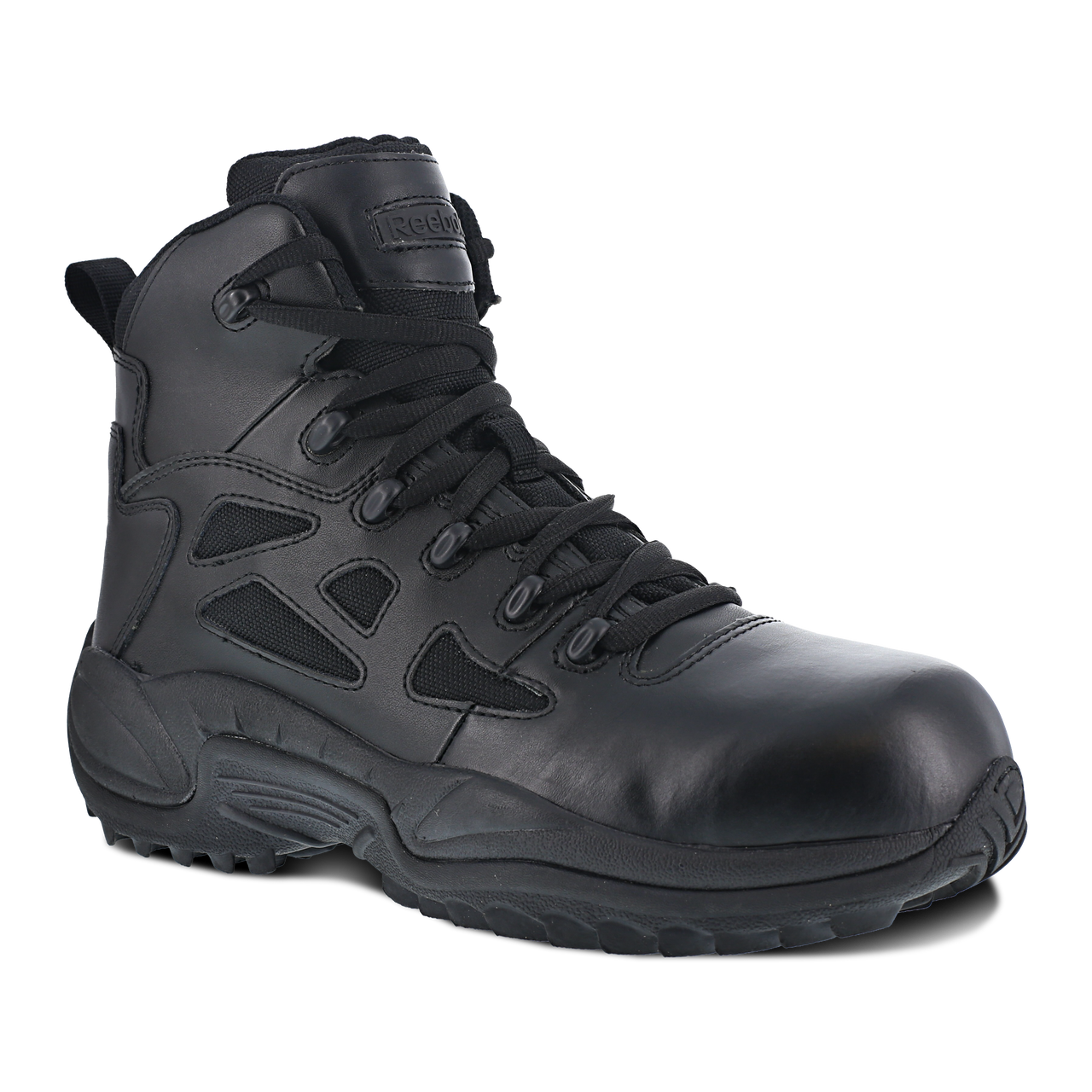 rugged black boots