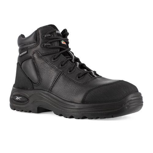 Reebok Work Guide Steel Toe - Scarpe Antinfortunistiche Uomo Con Puntale In Acciaio, Metatarsale Protetto, Intersuola R52 Rimbalzante, Plantare MemoryTech, Nere