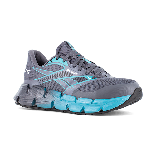 Reebok Women's Dark Gray and Blue Floatzig 2 Work Shoe - RB133 right angle view