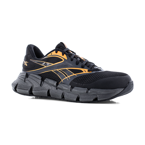Reebok Men's Black and Orange Floatzig 2 Work Shoe - RB3044 right angle view