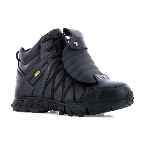Reebok Trailgrip Work Men's Black Athletic Work Hiker with External Met Guard right angle view