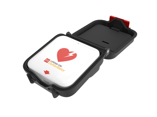 Black LIFEPAK CR2 TOUGHcase, open