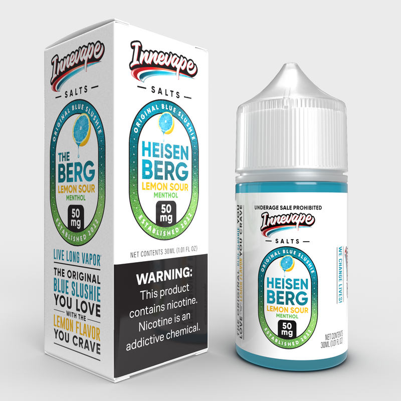 Innevape Heisenberg Lemon Sour Menthol Salt Nicotine E-Juice 30ML,  Lemon Sour Menthol - The Original Blue Slushie Menthol You Love with the Lemon Flavor You Crave!