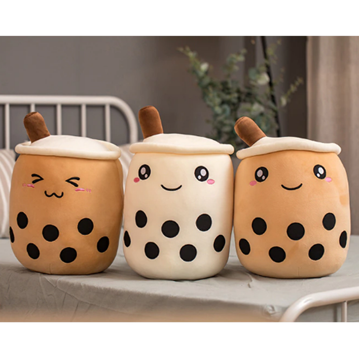 Brown 25cm/35cm/50cm Milk Tea Stuffed Boba Plushie Bubble Tea Plush Pillow!