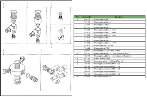 Oilmaster 3.1 sump plugs