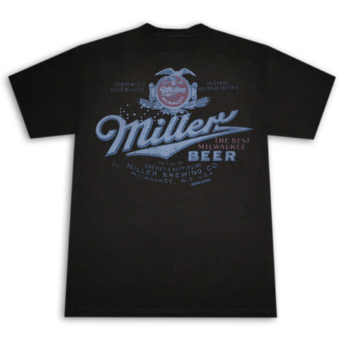 Miller Beer Vintage Post Prohibition Retro Men's Black T-Shirt
