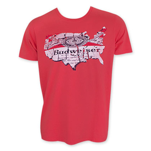 Budweiser Junk Food Red Map T-Shirt