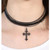 Gothic Rhinestone Studded Cross Leather Chain Choker Festival Necklace Set 3111