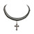 Gothic Rhinestone Studded Cross Leather Chain Choker Festival Necklace Set 3111