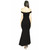 Women Black Mermaid Off Shoulder Stretch Jersey Ponte Maxi Trumpet Gown -D67732