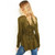 Olive BOHO Bohemian Knit Cascade Ruffle Lace up Flare Tunic Sweater Top  T335321