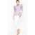 Retro Romance Sheer Puff Sleeve Lavender Scoop Neck High Low Peplum Top - WT6242