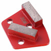 Quick Change Red Trapezoid Pad, 1 Rectangular Segment, Hard Concrete, 30 Grit