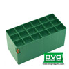 BVC 200 Vacuum Cup, 200x400x200mm green plastic vacuum gripping tool with multiple compartments for industrial use.