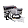Alpha Beveling Base With Surface Tape Kit, image showing assembly components including a metal base, surface protection tape, hoses, and instruction manual.
