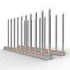 Hercules Slab Rack Galvanized Universal,  2 10' Base Rails & 20 60" Poles Gray Rubber Caps