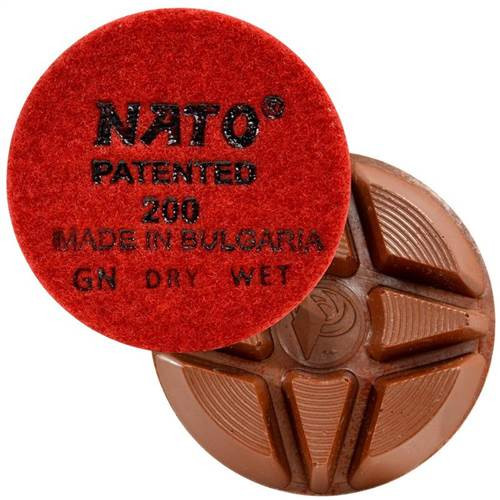 NATO Shape Diamond Floor Polishing Disc, Dry/Wet, 3", 200 Grit