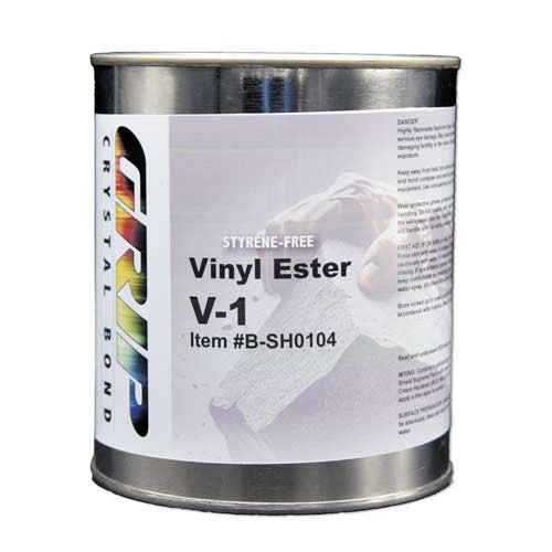 Grip Crystal Bond Vinyl Ester V-1 Flowing Adhesive, 1 qt