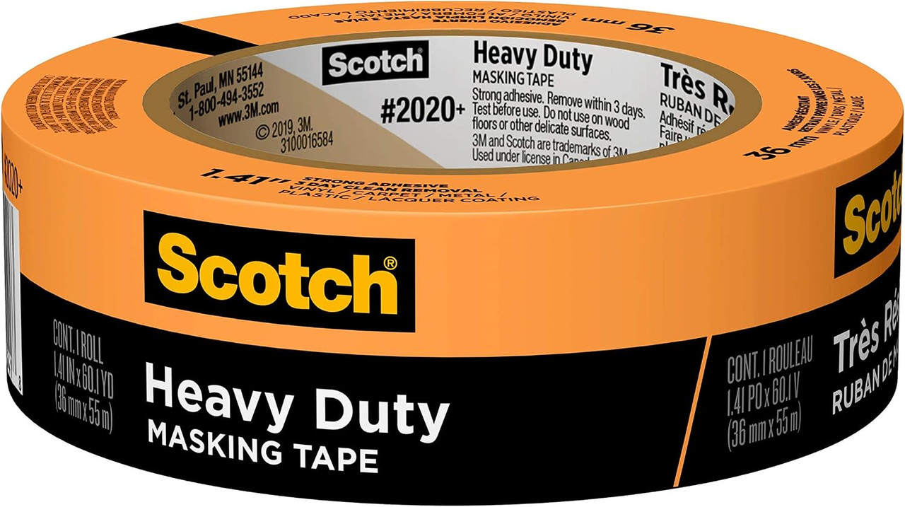 Scotch Heavy Duty Orange Masking Tape 2020+, 1.41 In X 60.1 Yd
