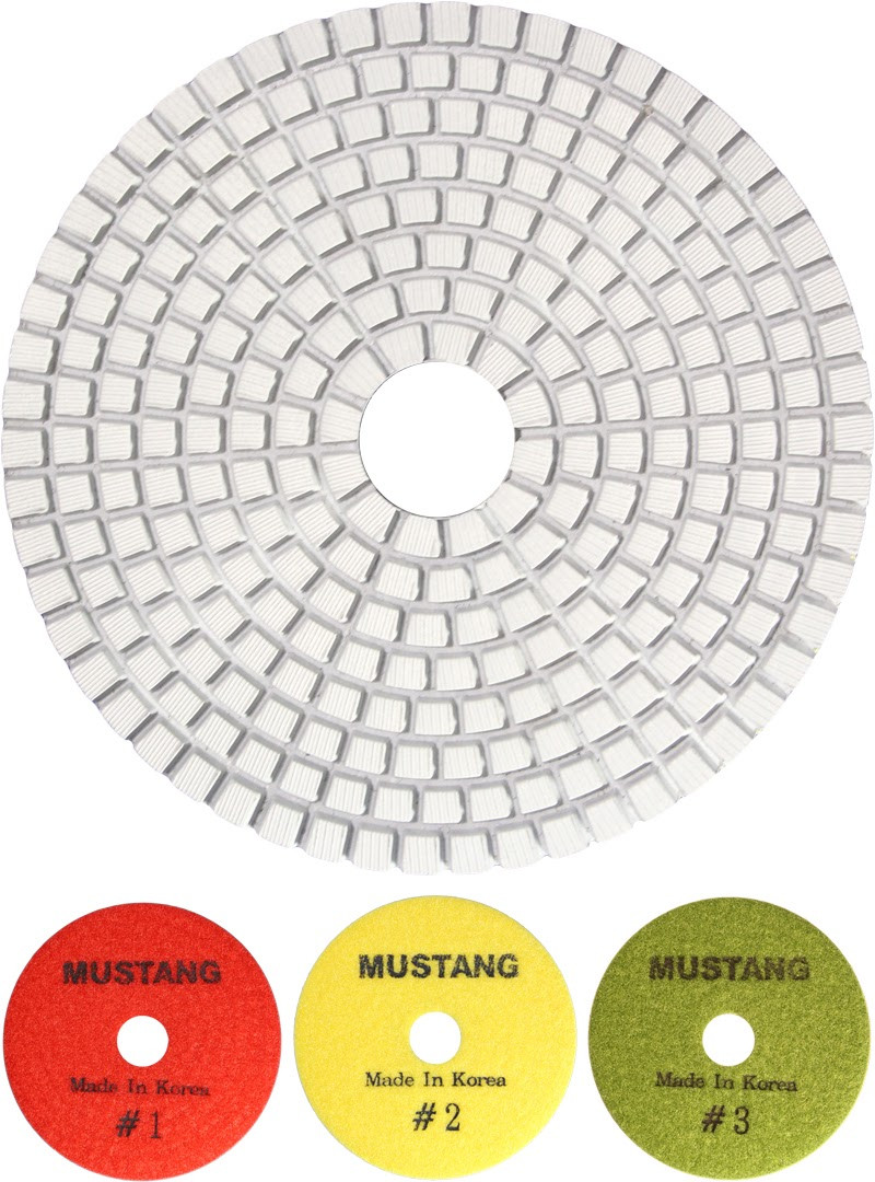 Mustang Snowflake 4" 3-Step Polishing Pad Pos. 1