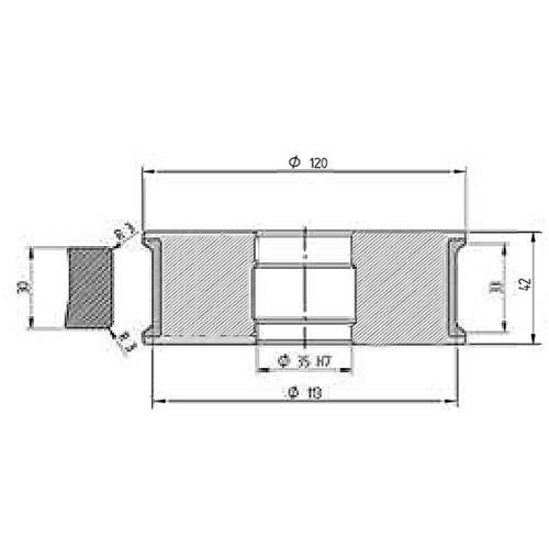 Diamut T33 R3 - Pos 2, OD 120x35 Bore, HYS Continuous Diamond Profile Wheel