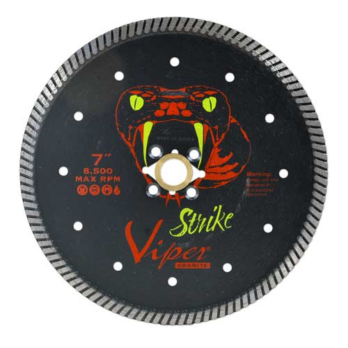 Viper Strike Turbo Diamond Dry Granite Blade, 7", Quad Holes