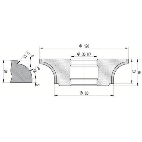Diamut H33 R20 R1.5 CNC Profile Wheel